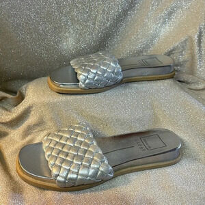 Dolce Vita Clear Dolce Silver Braided Gracie Slide Sandal Size 6